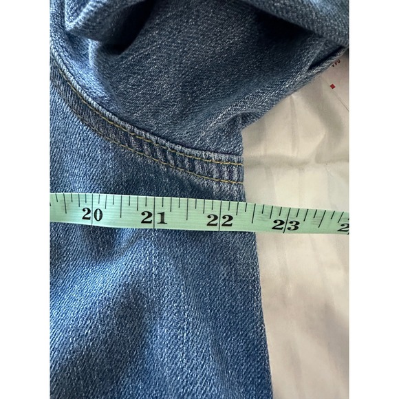 Free People Moonchild Distressed Denim Shirt Jacket Indigo Blue Small - Picture 5 of 9